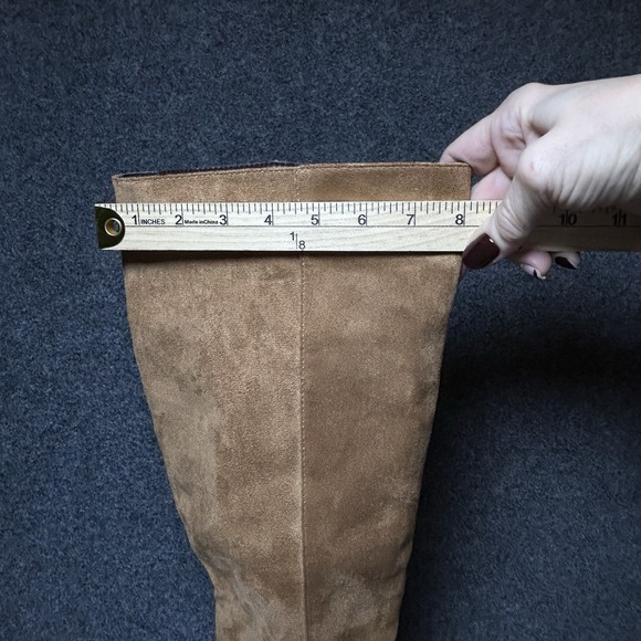 NEW~ Women's Classic (Faux Suede) Knee Boots with Side Zipper - Khaki ~ Size 9 - Picture 9 of 10